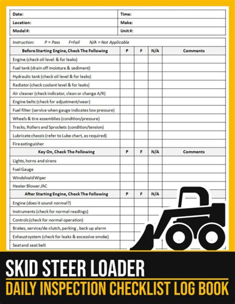 bobcat skid steer maintenance checklist|skid steer pre start checklist.